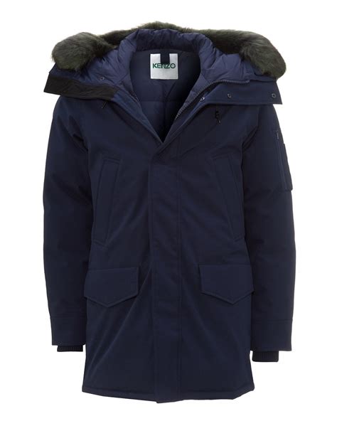 mens navy blue parka coat